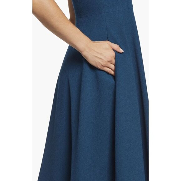 DRESS THE POPULATION Catalina Fit & Flare Cocktail Dress in Peacock Blue X-Small - Picture 10 of 12